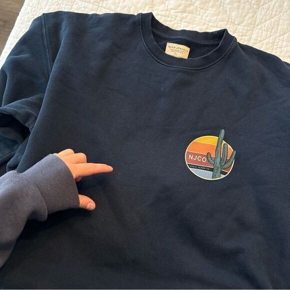 Nudie Jeans Lukas Cactus Crewneck Mens XL Long Sleeve Terry Crew - Picture 10 of 12